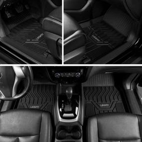 img 2 attached to 🚗 LASFIT Custom Fit Floor Mats for 2014-2020 Nissan Rogue - All Weather TPE Liners, 1st & 2nd Row, Black (Not for Rogue Sport or Select Models)