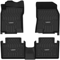 🚗 lasfit custom fit floor mats for 2014-2020 nissan rogue - all weather tpe liners, 1st & 2nd row, black (not for rogue sport or select models) logo