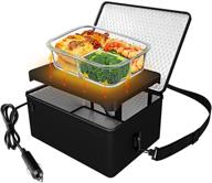 🚗 [enhanced] car food warmer, 12v portable oven 90w personal mini electric heated lunch box for meals reheating & raw food cooking during road trip/camping/picnic/family gathering(black) логотип