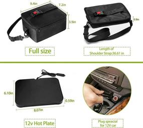 img 1 attached to 🚗 [Enhanced] Car Food Warmer, 12V Portable Oven 90W Personal Mini Electric Heated Lunch Box for Meals Reheating & Raw Food Cooking during Road Trip/Camping/Picnic/Family Gathering(Black)