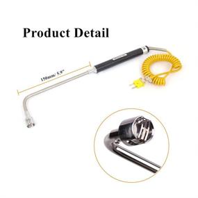 img 2 attached to 🌡️ High Temperature Thermocouple Probe -50 to 500℃, K Type Sensor, Right Angle Surface, 1 Piece