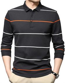 img 4 attached to Womleys Casual Striped Cotton Collared Men's Clothing for Shirts