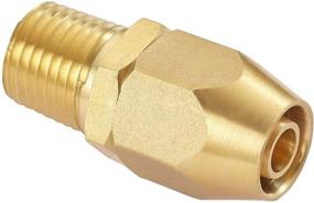 img 3 attached to 🔧 4pcs Premium Solid Brass Pneumatic Hose-End Repair Fitting - 1/4" Barb for 1/4-Inch ID Polyurethane Air Hose with 1/4" NPT Rigid Connection