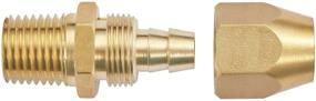 img 1 attached to 🔧 4pcs Premium Solid Brass Pneumatic Hose-End Repair Fitting - 1/4" Barb for 1/4-Inch ID Polyurethane Air Hose with 1/4" NPT Rigid Connection