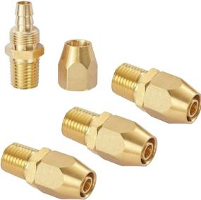 img 4 attached to 🔧 4pcs Premium Solid Brass Pneumatic Hose-End Repair Fitting - 1/4" Barb for 1/4-Inch ID Polyurethane Air Hose with 1/4" NPT Rigid Connection