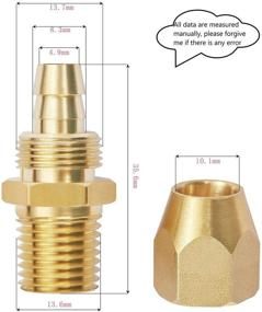 img 2 attached to 🔧 4pcs Premium Solid Brass Pneumatic Hose-End Repair Fitting - 1/4" Barb for 1/4-Inch ID Polyurethane Air Hose with 1/4" NPT Rigid Connection