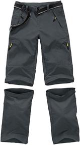 img 4 attached to Versatile Asfixiado Boys Cargo Pants: Quick Dry, Waterproof, and Convertible Trousers for Kids' Casual Outdoor Hiking and Climbing