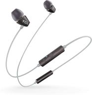 tcl socl100bt wireless in-ear earbuds bluetooth headphones with quick charge and built-in mic - phantom black logo