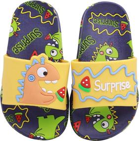 img 4 attached to 🦖 Dashing Dino Toddler Slipper Sandals: Lightweight Boys' Shoes