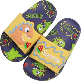 img 3 attached to 🦖 Dashing Dino Toddler Slipper Sandals: Lightweight Boys' Shoes