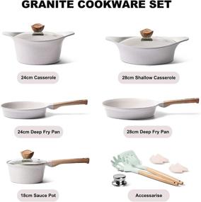 img 3 attached to YIIFEEO Cookware Nonstick Induction Compatible Kitchen & Dining