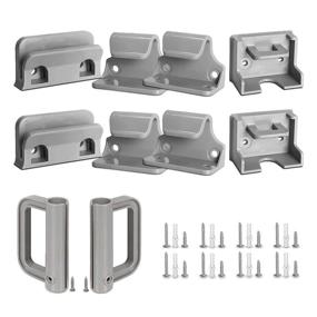 img 1 attached to 🔩 GRENFU Grey Retractable Baby Gate Replacement Parts Kit - Complete Set with Wall Mounting Hardware, Brackets, Anchors, and Screws for Pet Gate