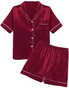 img 1 attached to 🍷 Moily Burgundy Classic Sleepwear Loungewear