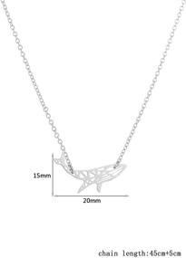 img 2 attached to 🐋 YOOE Simple Lines Whale Pendant Necklace: A Delicate Origami Ocean Animal Necklace for Women and Girls – Perfect Birthday Gift Idea