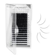 nagaraku eyelash extensions individual lashes 0.05mm j curl - classic matte black soft natural faux mink - mix tray 7-15mm - 16 rows logo