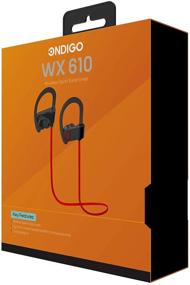 img 2 attached to 🎧 Ondigo WX610 Wireless, Bluetooth Headphones with Microphone: Waterproof, Sweatproof Sport Earbuds, Noise Cancelling Headset – Red/Black