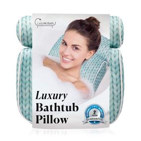 img 4 attached to 🛀 Luxury Lady McBath Bathtub Pillow - Support for Neck and Back in the Tub - Strong Suction Cups, Machine Washable Bath Accessory for Ultimate Relaxation (Turquoise)