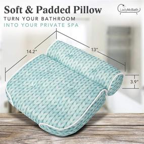 img 2 attached to 🛀 Luxury Lady McBath Bathtub Pillow - Support for Neck and Back in the Tub - Strong Suction Cups, Machine Washable Bath Accessory for Ultimate Relaxation (Turquoise)