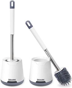 img 3 attached to 🚽 304 Stainless Steel Long Handle Toilet Brush and Holder for Efficient Bathroom Cleaning - DDARK Toilet Bowl Brush