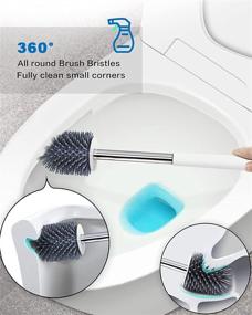 img 1 attached to 🚽 304 Stainless Steel Long Handle Toilet Brush and Holder for Efficient Bathroom Cleaning - DDARK Toilet Bowl Brush