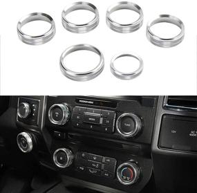 img 3 attached to NOWIGOT For F150 Aluminum Alloy Air Conditioner Audio Volume Tune 4WD Switch Knob Ring Interior Covers Trim For Ford F150 XLT 2016-2020