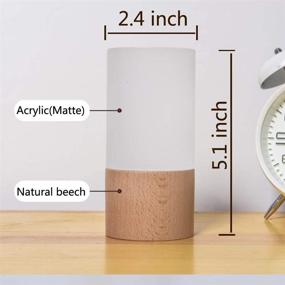 img 1 attached to 🌙 Modern Small LED Wood Table Lamp: Dimmable Night Light for Bedroom, Creative Home Decor & Unique Warm Beech Wood Gift