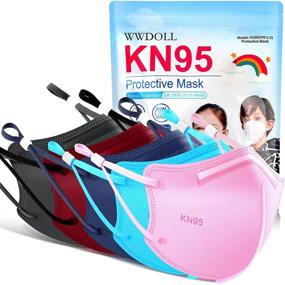 img 4 attached to 🌈 Adjustable Multicolor Children's Disposable Masks by WWDOLL