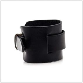 img 1 attached to 🔗 Mgutillart Punk Rock Wide Leather Belt Buckle Cuff Bracelet: Edgy Style and Fashion Statement