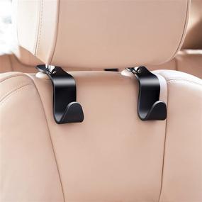 img 3 attached to 🧷 EldHus Car Headrest Hooks with Release Clip and Mask Holder - 4 Pack