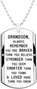img 4 attached to 👨 Grandson Inspirational Necklace - Empowering You with Bravery, Strength, and Wisdom