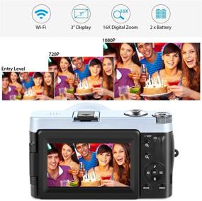 img 3 attached to 📸 ACTITOP FHD 1080P 24MP 30FPS Влог камера видеокамера - Видеокамера с WiFi, 16X Цифровым увеличением, 3.0'' поворотным экраном, широкоугольным объективом, 2 батареями