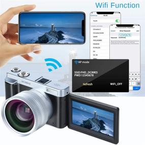 img 2 attached to 📸 ACTITOP FHD 1080P 24MP 30FPS Влог камера видеокамера - Видеокамера с WiFi, 16X Цифровым увеличением, 3.0'' поворотным экраном, широкоугольным объективом, 2 батареями