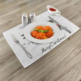 img 3 attached to 🎄 Christmas Illustration Washable Placemats by Ambesonne - Optimize Your Search!