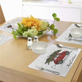 img 1 attached to 🎄 Christmas Illustration Washable Placemats by Ambesonne - Optimize Your Search!