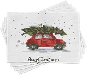 img 4 attached to 🎄 Christmas Illustration Washable Placemats by Ambesonne - Optimize Your Search!