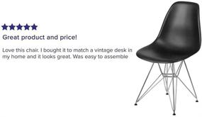 img 1 attached to 💺 Оптимизированный для SEO: черный пластиковый стул с хромированной основой из серии Flash Furniture Elon.