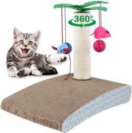 🐱 graffitimaster 3-in-1 coconut island cat scratch pad: ultimate indoor cat scratcher with interactive toys, reversible design, and natural sisal rope logo