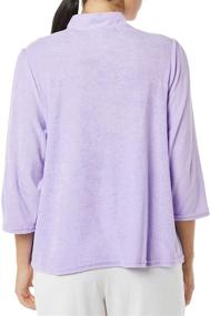 img 3 attached to 🧥 AmeriMark Women's Terry Knit Bed Jacket: Cozy Button-Down with Waffle Weave Yoke