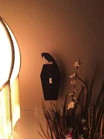 img 3 attached to 🦇 Spooky Gothic Décor: Black Raven with Amber Eye on Coffin Light Switch / Socket Cover Set - Gothic Décor Curio for Home and Bedroom. Toggle or Rectangle Shape with Matching Socket Cover - Black Acrylic
