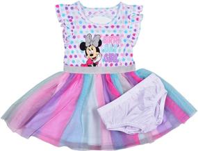 img 2 attached to Minnie Mouse Polka Dot Birthday Dress & Panty Set for Disney Girls