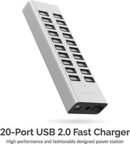 img 3 attached to 💪 Sabrent AX-P20C: Powerful 90W 20-Port USB 2.0 Fast Charger with 12V Power Supply – Unrivaled Charging Efficiency
