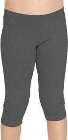 img 4 attached to Girls' Medium Stretch Comfort Cotton Leggings - Clothing and Leggings