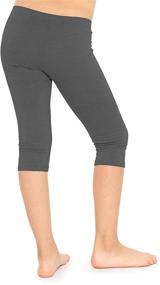 img 2 attached to Girls' Medium Stretch Comfort Cotton Leggings - Clothing and Leggings