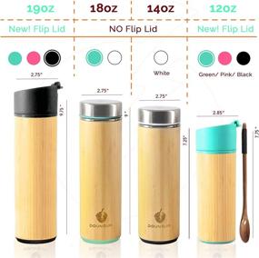 img 2 attached to DOUNGURI Bamboo Tea Tumbler Mug with Strainer Infuser - 18oz Stainless Steel Thermos for Loose Leaf 🍵 Tea/Coffee on-the-go, Vacuum Insulated Travel Bottle for Hot and Cold Beverages, Leak Proof Design - A Perfect Gift!