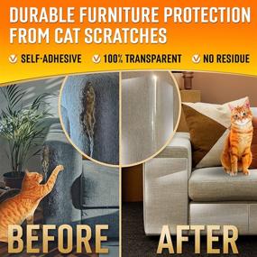 img 3 attached to 🐱 Cat Scratch Deterrent Furniture Protector: Heavy Duty Sofa, Door, and Couch Guards, Clear Anti-Scratch Tape - Prevent Cats from Scratching, Corner Protectors, Pet No-Scratch Shield