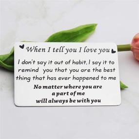 img 2 attached to 💼 Meibai Engraved Wallet Love Note Card: The Perfect Gift for Him on Special Occasions and Anniversaries