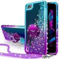 silverback ipod touch case: liquid holographic glitter with kickstand, bling diamond case for apple ipod touch 6th/5th/7th gen logo