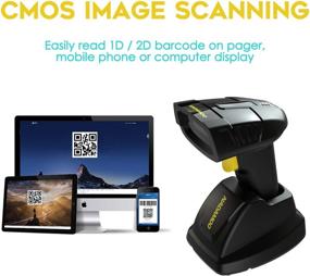 img 2 attached to 🔍 NADAMOO Wireless Barcode Scanner: High-Performance CMOS Image Reader with 400m Transmission Distance and Rechargeable Battery