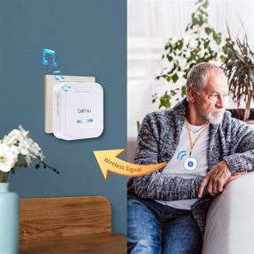 img 3 attached to 📞 CallToU Wireless Caregiver Pager System for Seniors - 2 Plug-in Receivers, 2 Waterproof SOS Transmitters/Buttons