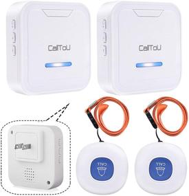 img 4 attached to 📞 CallToU Wireless Caregiver Pager System for Seniors - 2 Plug-in Receivers, 2 Waterproof SOS Transmitters/Buttons